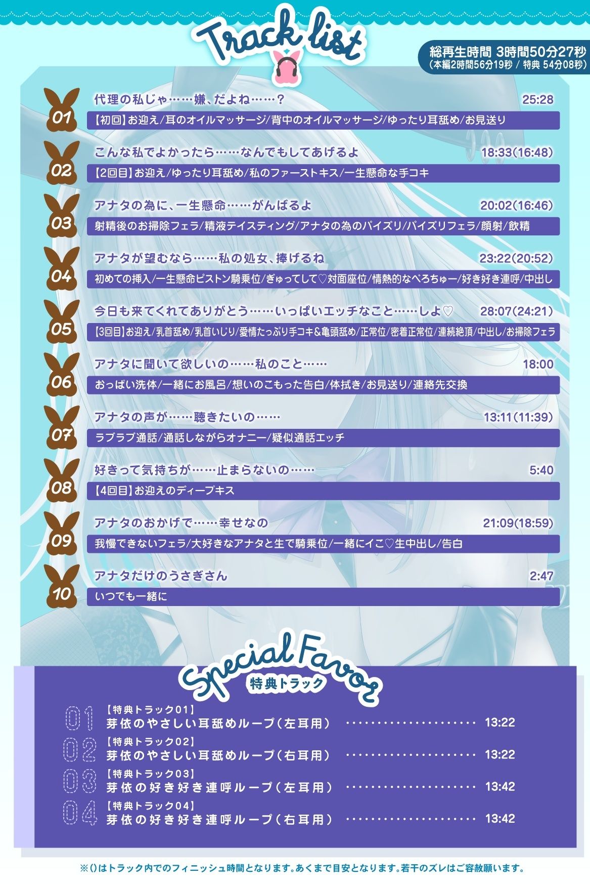 【全編約4時間×Live2D動画】えっちなバニーがお出迎え♪ 癒し処ゆるりらっくす 一途に頑張る素直クールなバニーさんと?好き?を感じる密着マッサージ♪｜剣技マナ