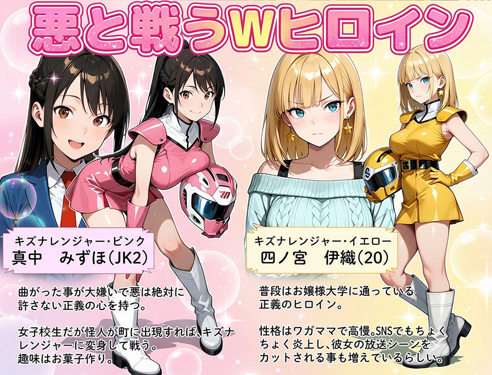 正義の戦隊ヒロイン！無限ハードSEXで戦えないほど快楽依存に調教され悪の組織に完堕ちする！・前編｜ラブリークラフト